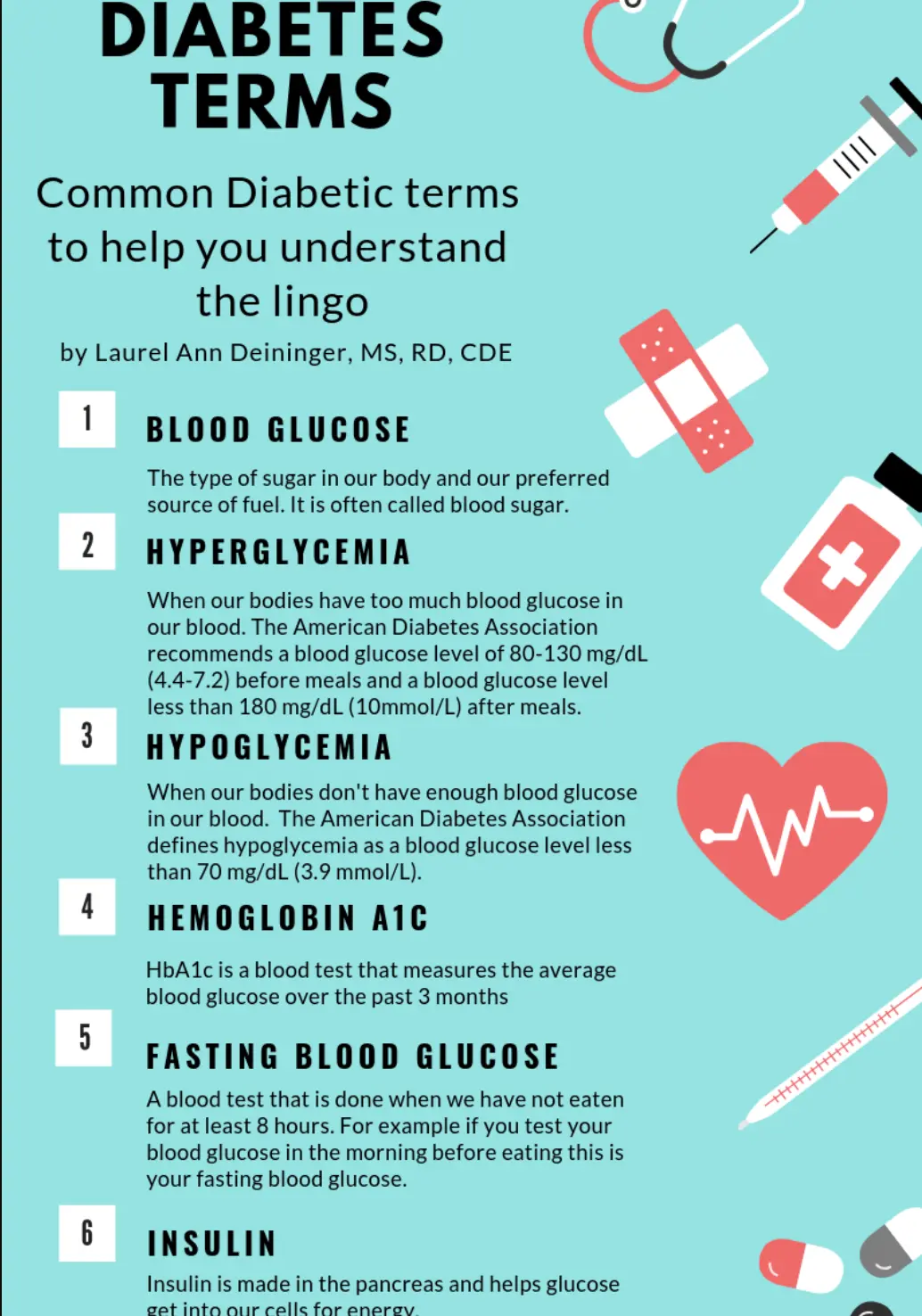 A poster full of various terms used for type 1 diabetes