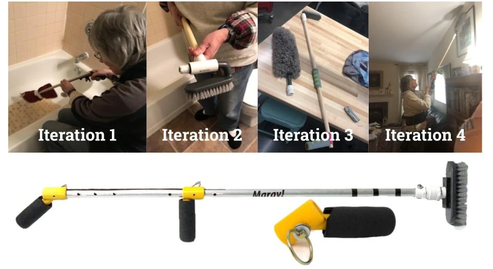 A poster showing multiple iterations of a design tool